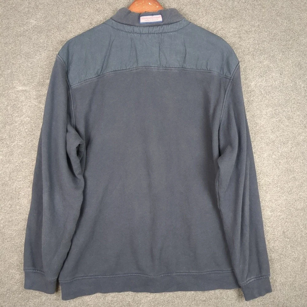 Vineyard Vines Quarter Zip‎ Pullover Sweatshirt Mens Large Navy Cotton - Picture 7 of 12